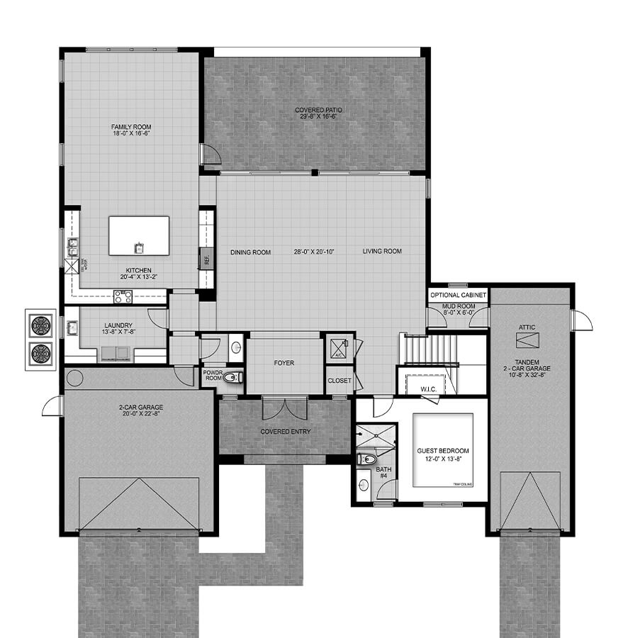 Cedar model home elevation 1 floorplan 1